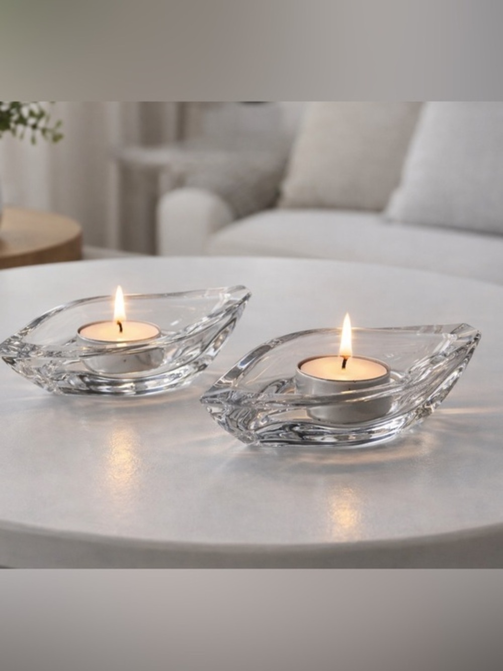 Rosenthal Horizon Lead Crystal Candle Holders Set of 2 Votive Catchall Trinket